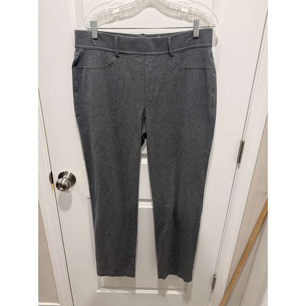 Lands' End Womens Knit Pants Cotton Spandex Stretch Charcoal Gray L 14-16